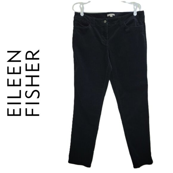 Eileen Fisher Pants - Eileen Fisher Cotton Stretch Corduroy Straight Pant Black Women's Size 12